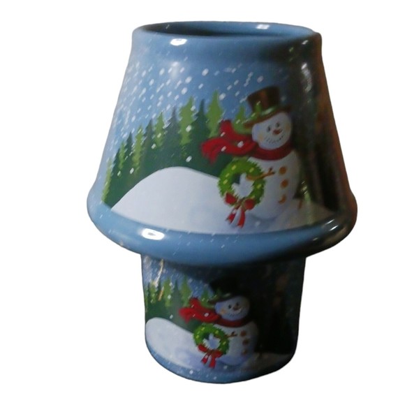 Snowman Christmas Candle Stand by Pottery Co. - Picture 4 of 4